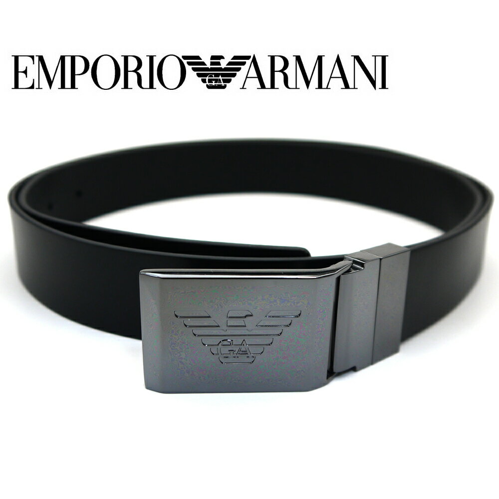 アルマーニ ベルト（メンズ） エンポリオ・アルマーニ/EMPORIO. ARMANI 回転式リバーシブルメンズベルト Y4S504 Y132J 89861 ブラック【即発送可能】