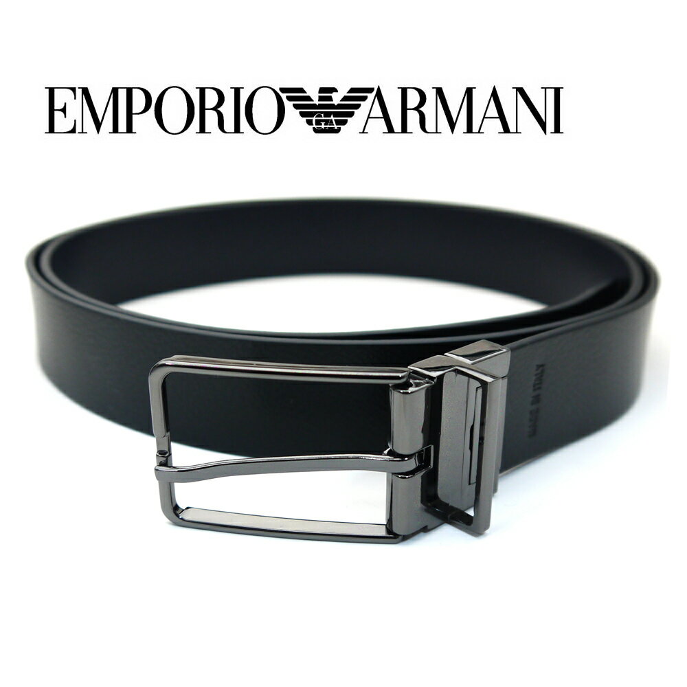 アルマーニ ベルト（メンズ） エンポリオ・アルマーニ/EMPORIO ARMANI 簡単リバーシブルメンズベルト Y4S505 Y133J 88017 ブラック【即発送可能】