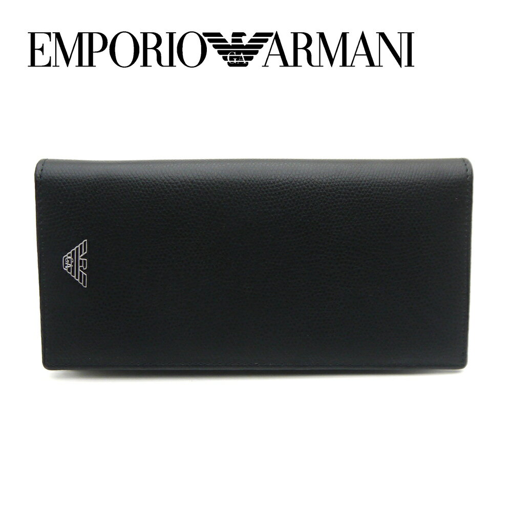 エンポリオ・アルマーニ/EMPORIO.ARMANI　二つ折り小銭入れ付長財布・ブラック・Y4R256 YAQ2E 81072