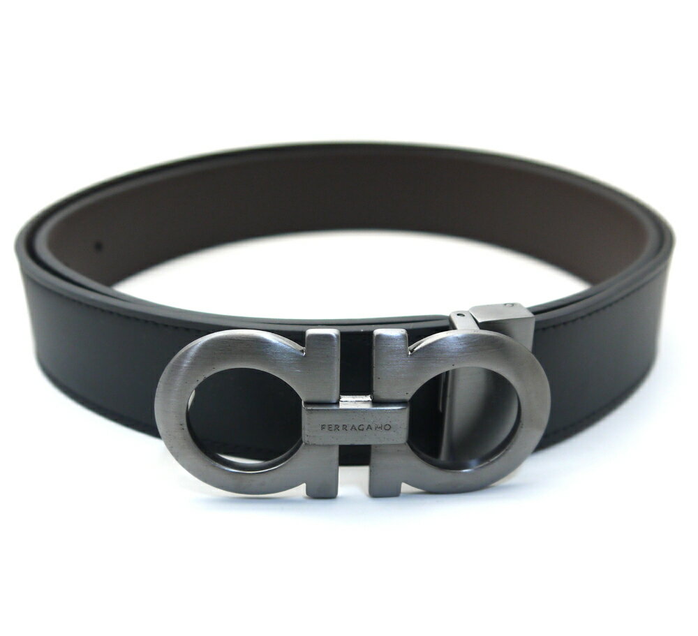 フェラガモ ベルト（メンズ） フェラガモ/Salvatore Ferragamo メンズリバーシブルベルト・67-5542 464231　ガンメタ金具【即発送可能】