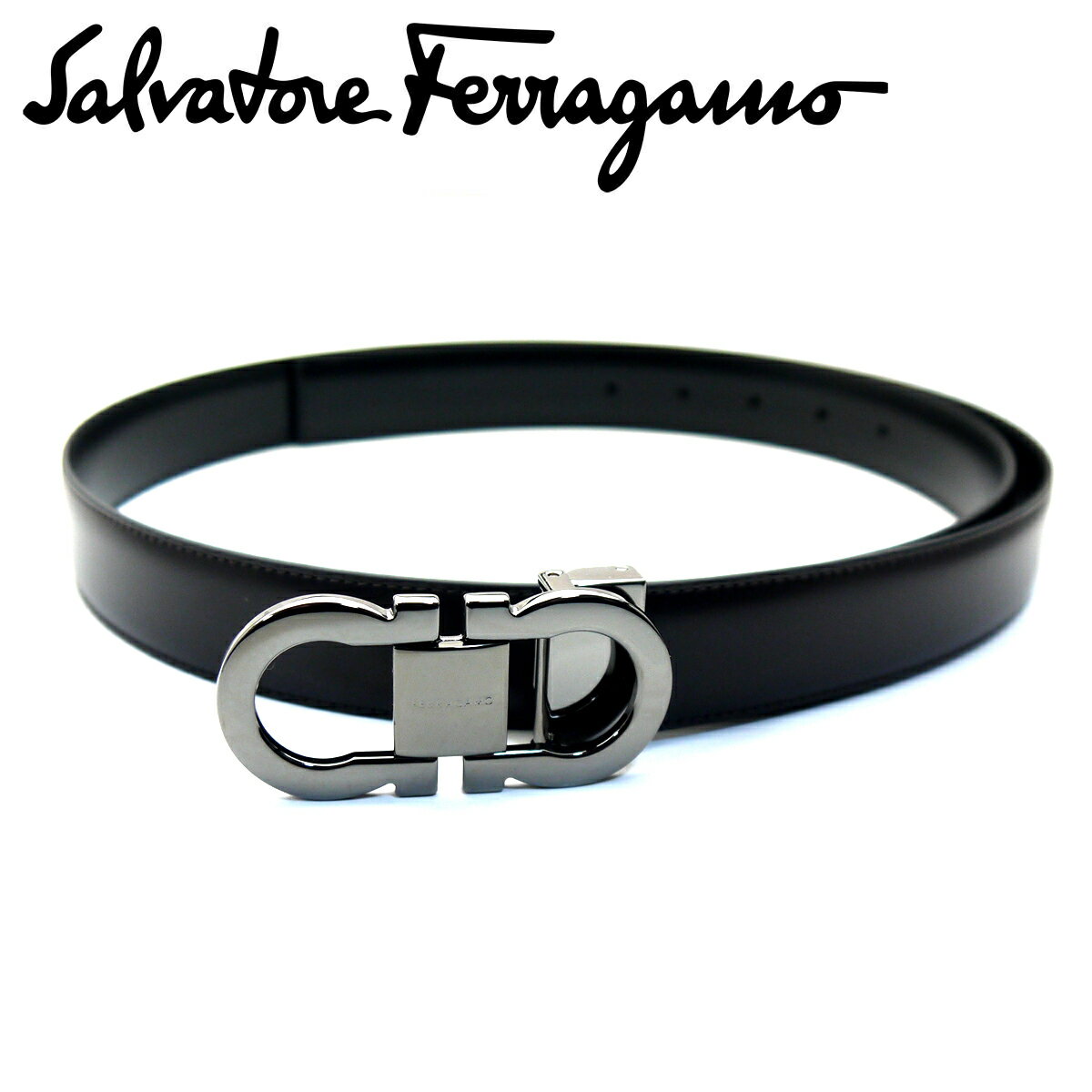 フェラガモ ベルト（メンズ） フェラガモ/Salvatore Ferragamo メンズリバーシブルベルト・67-0326 770943 ブラック【即発送可能】