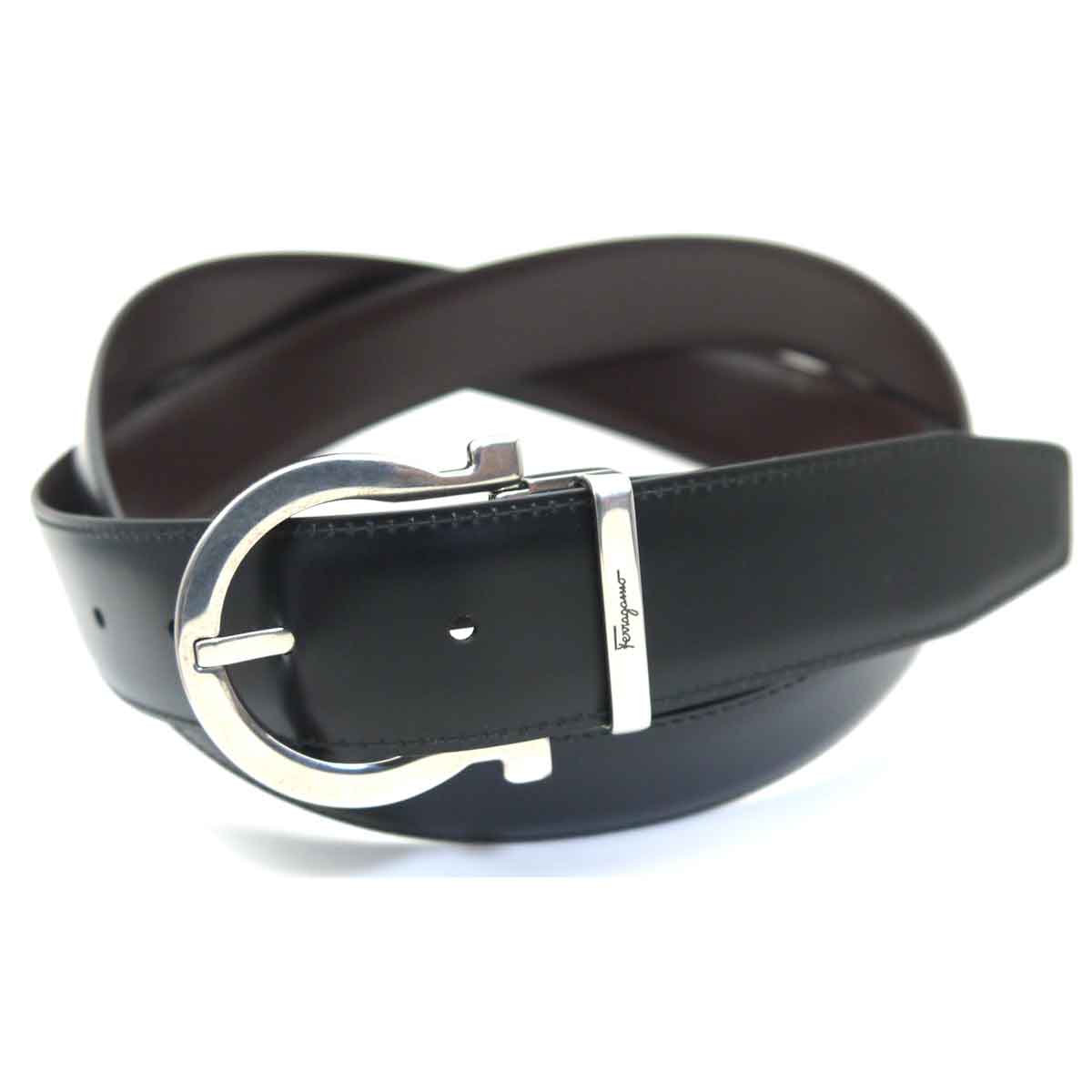 フェラガモ/Salvatore Ferragamo メンズリバーシブルベルト・67-9781 759073　ブラ...