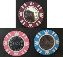 【メール便=送料無料】金属内蔵メタル・カジノチップタイプマーカー 3枚セット$500.$1000.$10000set