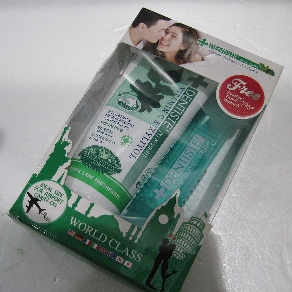 【メール便送料無料】☆デンティス チューブタイプ 50g 歯磨き粉 ＆歯ブラシDENTISTE セット チューブ 口臭予防 口臭対策 ホワイトニング はみがき粉 デンティス セット 口臭予防歯磨きのサムネイル