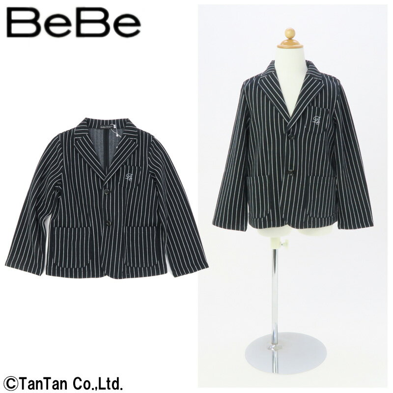 樂天商城 - 【25日限定！当店20倍＋楽天カード4倍】【20％OFFセール】テーラードジャケット 子供服 男の子 ストライプ柄 BEBE ベベ【フォーマル】【アウター】【G】【1901】【C】