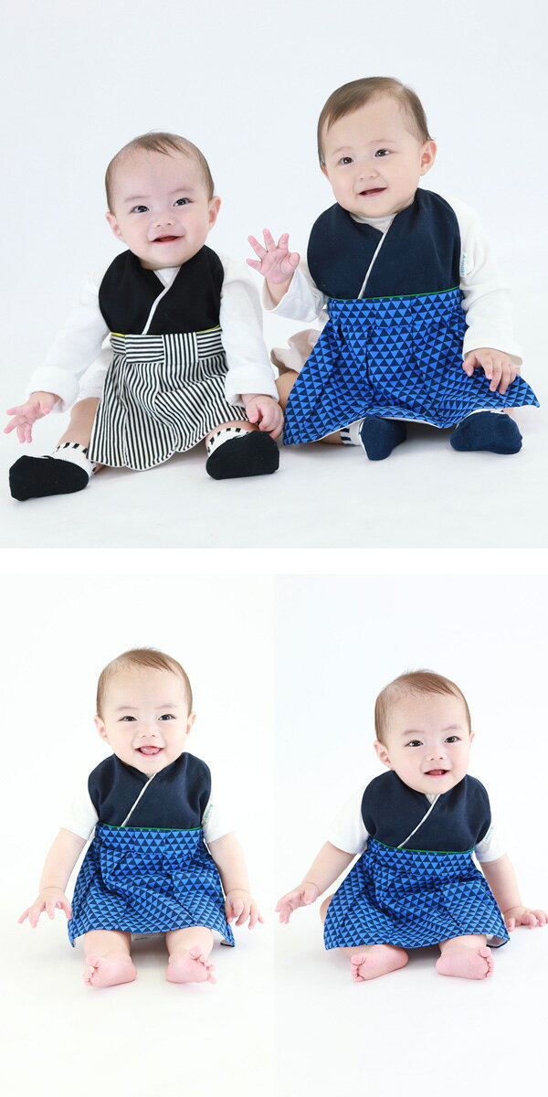 T-STYLE STOREの【10％OFFセール】はかま風スタイ 袴 総柄 975009 男の子 ベビー 子供服 お正月 端午の節句 百日祝い 和服 着物 出産祝い 七五三 フォーマル【K】【2002】【C】｜アングル3
