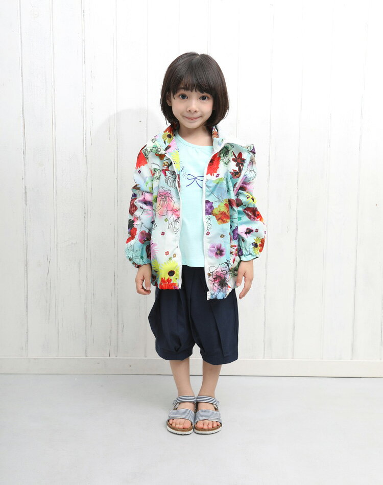 【10％OFFセール】ウインドブレーカー はっ水 アウター キッズ 女の子 110〜140センチ パーカー ジップアップ ジャケット 子供 Bateau Bleue バトーブルー【K】【2301】【41】 tstyle-10014421 T-STYLE STORE サンプル画像3