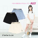 【半額クーポン配布中】【40％OFFセール】ショートパンツ 女の子 ベルト付き ALGY アルジー ショーパン ガーリー かわいい キッズ ジュニア【K】【2302】【C】