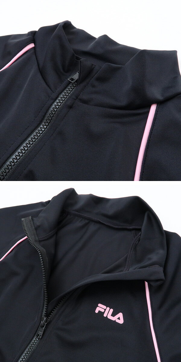 【10％OFFセール】FILA フィラ 長袖ラッシュガード 女の子 フルジップ スクール水...
