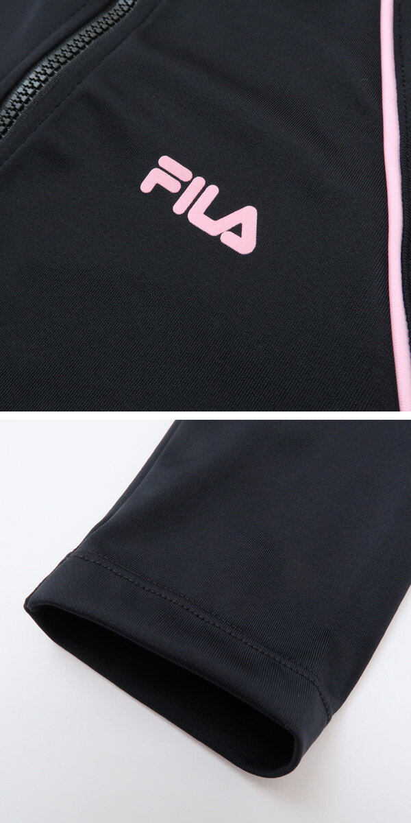【10％OFFセール】FILA フィラ 長袖ラッシュガード 女の子 フルジップ スクール水...