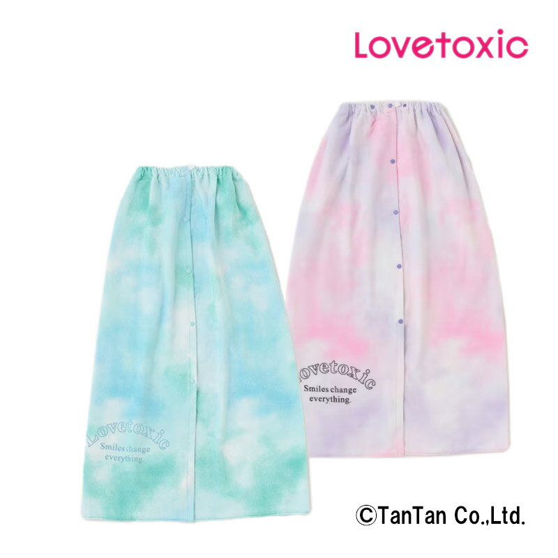 【20％OFFセール】ラップタオル LOVETOXIC ラブトキシック お着替えタオル 女の子 タイダイ柄 ロゴ プール 海 海水浴 レジャー キッズ ジュニア 小学生 中学生【G】【2302】【C】