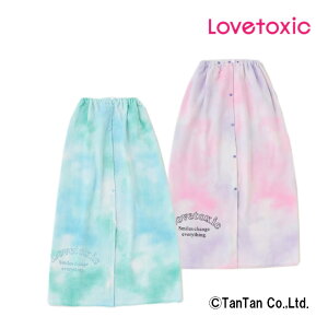 【20％OFFセール】ラップタオル LOVETOXIC ラブトキシック お着替えタオル 女の子 タイダイ柄 ロゴ プール 海 海水浴 レジャー キッズ ジュニア 小学生 中学生【G】【2302】【C】