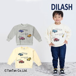 【30％OFFセール】トレーナー DILASH ディラッシュ キッズ 車柄 スウェット 長袖 男の子 女の子 90 100 110 120 130 140 トップス 子供 秋 冬 【K】【2303】【47】