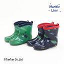 レインブーツ 恐竜 レインシューズ 長靴 総柄 男の子 キッズ 靴 グリーン ネイビー 14-18cm MarbleLine マーブルライン【G】【2402】【51】(4)