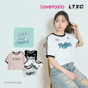 半袖Tシャツ ラブトキシック LTXC ロゴ 女の子 ジュニア 140-160cm キッズ トップス スポーティー ライン 速乾 全4色 LOVETOXIC【K...
