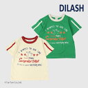 【50%OFFセール】半袖Tシャツ おばけプリント レトロ感 男の子 キッズ ベビー 子供服 80-140cm トップス グリーン キナリ ディラッシュ【K】【...