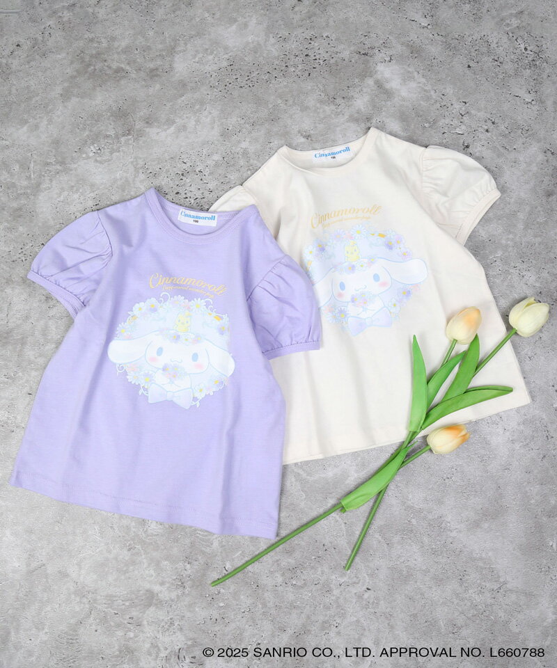 楽天T-STYLE STORE【30％OFFセール】サンリオコラボ Tシャツ 半袖 シナモロール 女の子 キッズ ベビー トドラー シナモン 子供服 80-130cm ラポシェビスキュイ【K】【新作】【2502】【59】