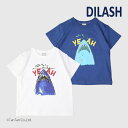 【50%OFFセール】半袖Tシャツ 男の子 キッズ 子供服 トップス サメ柄 シャーク ネイビー オフ 80-140cm ディラッシュ DILASH【K】【新作...