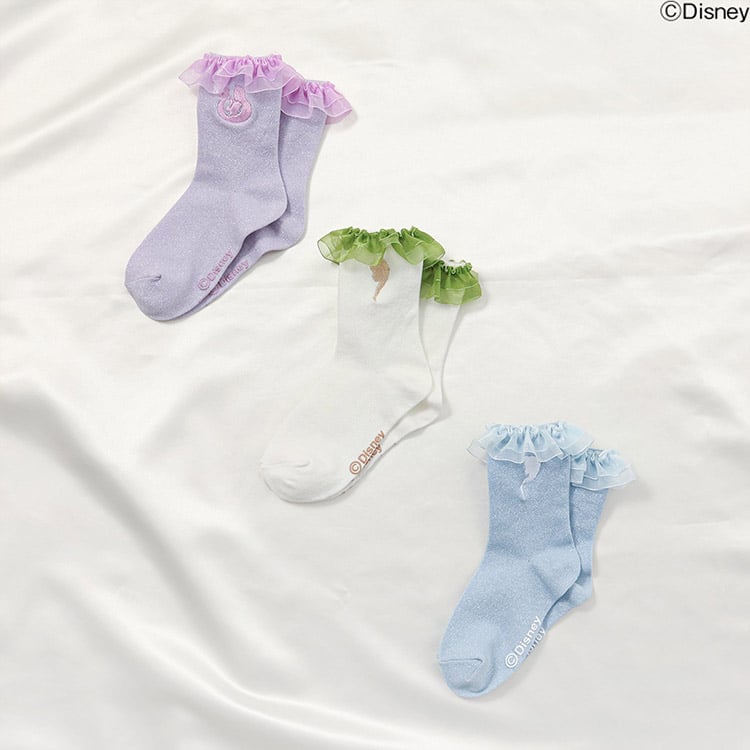 ディズニープリンセス FROZEN フリルソックス Disneyコラボ 13-21cm 刺繍 女の子 キッズ apres les cours アプレレクール【K...