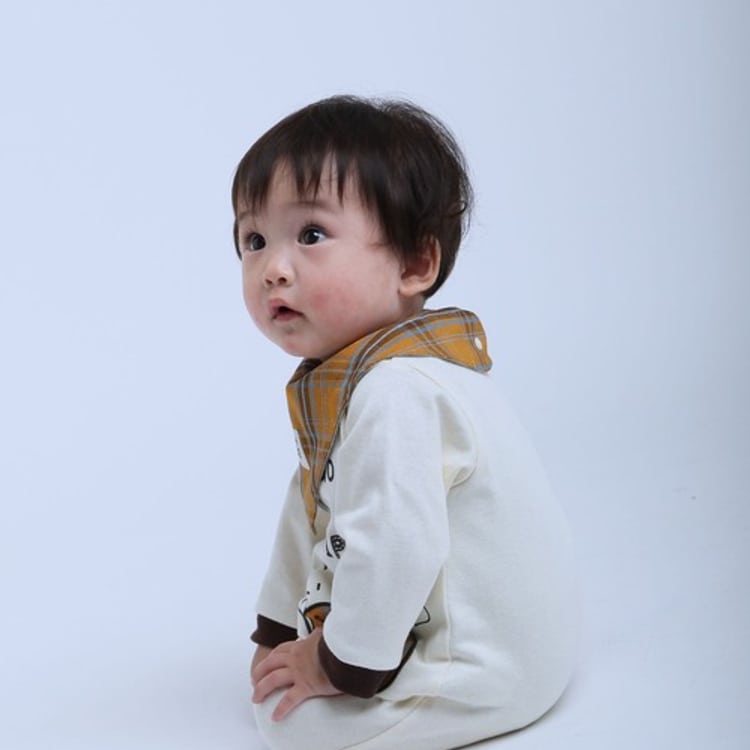 【20％OFFセール】長袖ロンパース 車アップリケ 70-80cm ベビー 男の子 子供服 ギフト お祝い カバーオール ディラッシュ【K】【2503】【64】