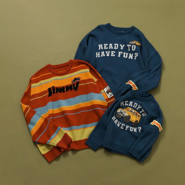 Jimnyコラボ 洗える ジャガードセーター 大人サイズ M Lサイズ 男の子 キッズ 子供とお揃い BREEZE ブ..