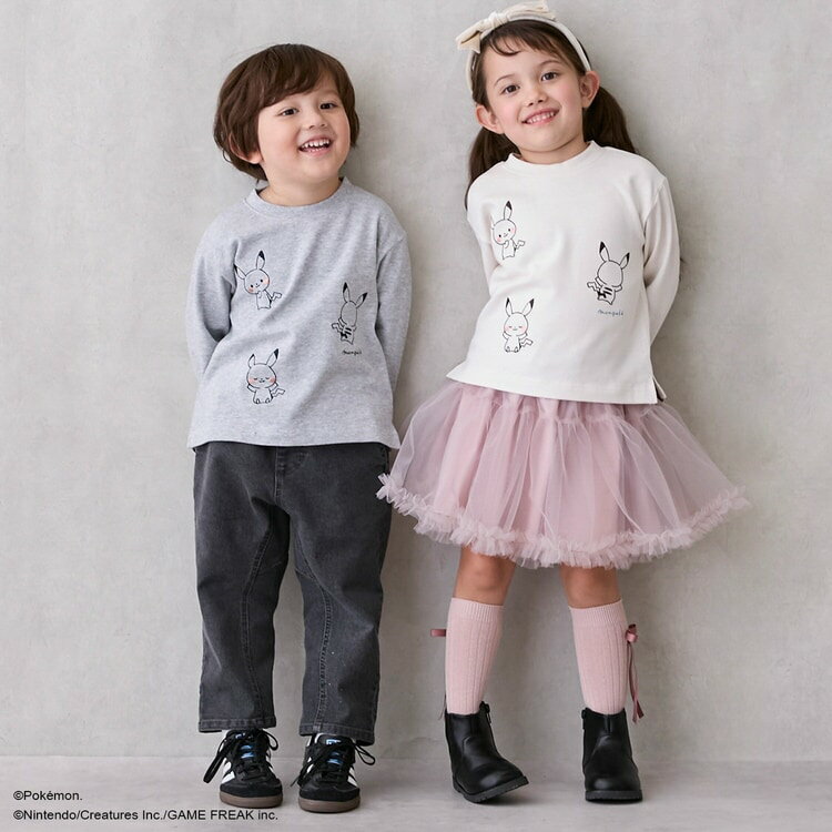 【モンポケ】刺しゅう長袖T プティマイン 男の子 女の子 キッズ 子供用 80-130cm petit main 【K】【新作】【2503】【65】のサムネイル