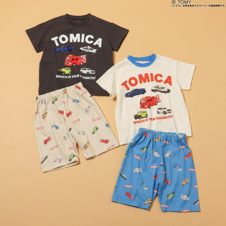 樂天商城 - トミカ コラボ パジャマ 半袖 TOMICA×BREEZE 車 男の子 キッズ 子供 80-130cm ブリーズ【K】【新作】【2602】【70】