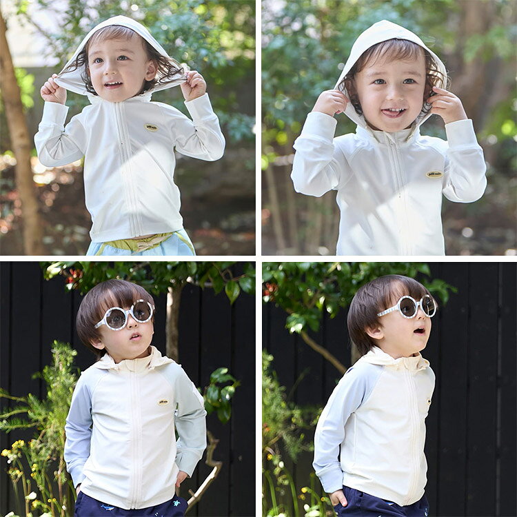 【30％OFFセール】petit main ラッシュガード フード付き UVカット 長袖 ジップアップ 水着 男の子 キッズ 子供 80-130cm【K】【新作】【2602】【71】 tstyle-10019924 T-STYLE STORE サンプル画像2