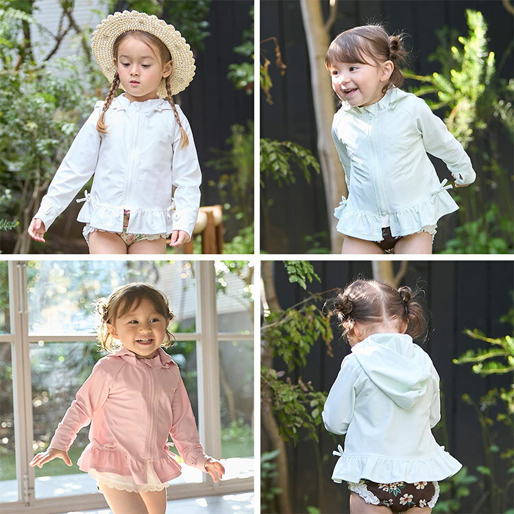 【30％OFFセール】プティマイン フリルラッシュガード リボン 水着 UVカット 紫外線対策 女の子 80-130cm petit main【K】【新作】【2602】【71】 tstyle-10019909 T-STYLE STORE サンプル画像2