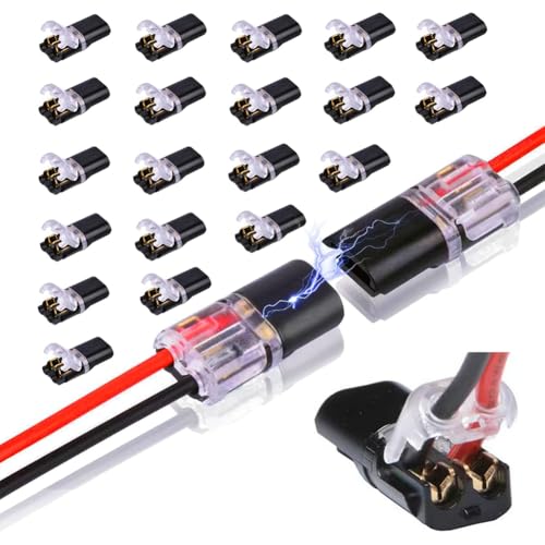 樂天商城 - TUDOUZZZ 配線コネクター 2針低圧汎用コネクタ 18 ～ 22 AWG プラグ式クイックコネクター 接続端子 差し込み型電線コネクタ 簡単に速く配線取り付け ハンダ付けなし 剥離なし (20個セット)