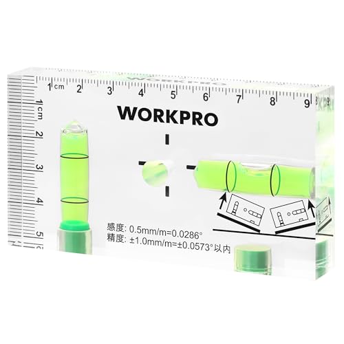樂天商城 - WORKPRO ミニレベル ミニ水平器 スイッチボックスケガキレベル クリスタルレベル 水準器 アクリルチューブ バブルレベル 6面測定 マグネット付 水平気泡管 垂直気泡管 目盛り付 95mm