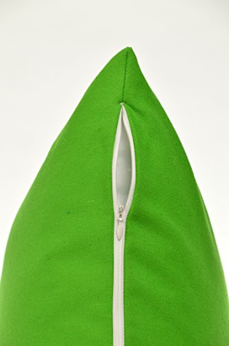 クッションカバー 45cm×45cm カラフル 多色展開 綿 ポリエステル インテリア ソファ シンプル 座椅子 ベッド 枕カバー 座布団 無地 車 北欧 (エメラルドグリーン) [2]