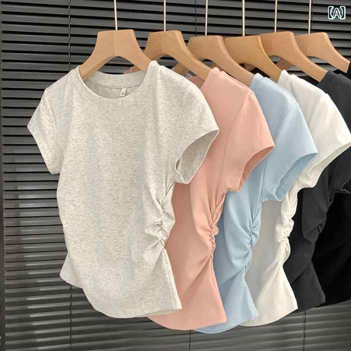 綿 白 ラウンドネック 右 肩 半袖 Tシャツ レディース 夏 プリーツ スリム ウエスト トップ シンプル スタイル生地名: コットン主な生地構成: コットン主な生地構成 2: スパンデックスパターン: 文字/数字/テキストスタイル: プルオーバー,韓国袖丈: 半袖職人技: プリント商品番号: K005: XINYIN: スリムフィット服の長さ: ショートスタイル（40cm&amp;lt;長さ?50cm）襟のタイプ: ラウンドネックスリーブ注目要素: スプライシング.ソリッドカラー.シンプルかつカジュアル発売時期: 2025年夏色: 白い花の灰,白,ピンク,Blue,黒サイズ: M,L,XL,2XLスタイルタイプ: 韓国レジャー主な生地成分の含有量: 90% % 〜 95% (含まない)クロスボーダースタイルタイプ: 快適でカジュアル国境を越えた供給かどうか: はい製品カテゴリー: Tシャツ主な生地成分2の含有量: 30%未満主な下流販売エリア1: 東南アジア主な下流販売エリア2: 中東