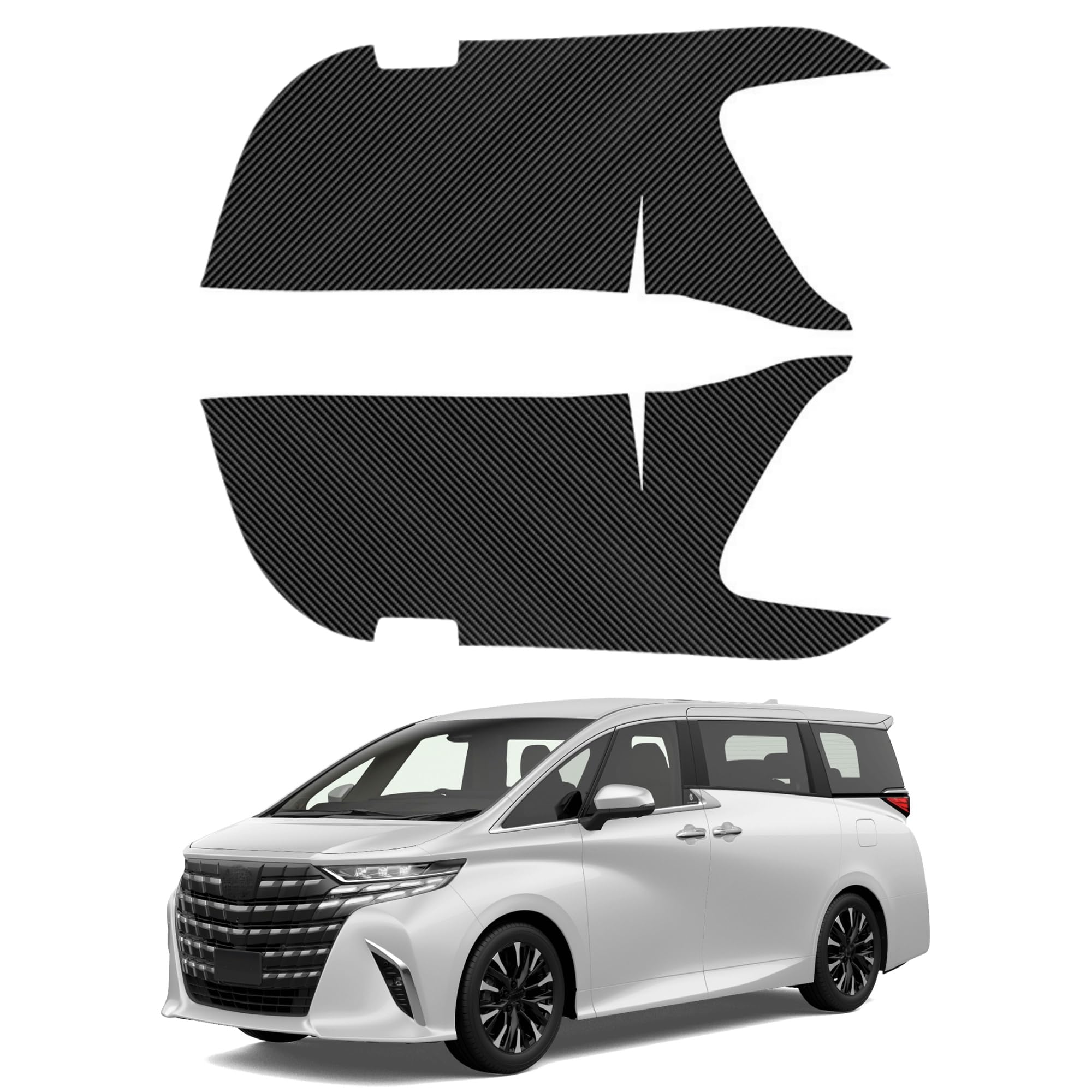 【適合車種】：新型アルファード40系 /ヴェルファイア40系（2023年6月〜）に適応しています。お手軽にドレスアップ！【優れた素材?お手入れ簡単】：環境に優しいPUレザー素材を使用し、耐久性も高く、日常使用の摩耗と衝撃を効果的に防ぐことができ。耐久性に優れています。色落ちにくく、変形しにくい、長期間美しい状態を保つことができます。【専用設計】原車のラジアン型開き設計に貼り合わせ、専用一体成型構造を採用。車体曲面にピタッと密着して位置ずれを防止すると同時に、車両の外観品位を向上させます。【安心ドライブ】工具不要で車体を傷つけず、時間もかからないし、工具等は必要ございません。力はほとんどいりませんので、女性の方も気軽に！！【安心サービス】出荷前に厳正に検査いたしますので、ご安心ください。問題がございましたら、まずは弊社までご連絡ください。24 時間以内に対応いたします。【専用車種】：新型アルファード40系 /ヴェルファイア40系（2023年6月〜）に適応しています。【材質】：PUレザー製【装着方法】取付ツール不要がないです。ただ1分で取付完了です。素人でも簡単に愛車をアップグレードできます。【原産地】：中国【品質保証】：出荷前に厳正に検査いたしますので、ご安心ください。問題がございましたら、まずは弊社までご連絡ください。24 時間以内に対応いたします。