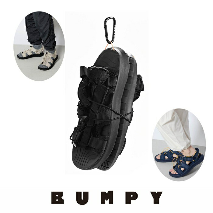【BUMPY SPORTS / バンピースポーツ】サンダル スポーツサンダル リカバリーサンダル BUMPY RF0485 ヒールストラップ付き サイズ調整用ドローコード ワンタッチでコンパクト 持ち運び フリーサイズ 男女兼用