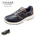 ウォーキングシューズ おすすめ カジュアルシューズ ストレッチ シューズ ウォーキング スニーカー 幅広 ワイド 衝撃吸収 メンズ スニーカー ひも靴 内側ファスナー付き 4E ゲイナー GN0140 ストレッチ素材 アウトドア 靴