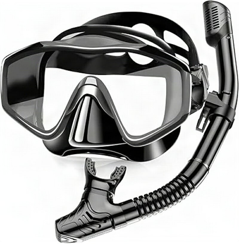 シュノーケリング シュノーケル マスク スノーケル 大人用 ドライ式シュノーケリングセット 潜水メガネ曇り止め 水中メガネ 強化ガラス フルドライシュノーケルスイミング初心者向け 男女兼用 旅行