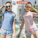 キッズ 水着 女の子 キッズ トップス ショートパンツ 上下セット 水着 セパレート ラッシュガード 子供 ブラパッド付き ジュニア 女児用 女子 こども ビキニ タンキニ 水泳 スポーツ プール スイムウェア 海 可愛い 140 150 160cm