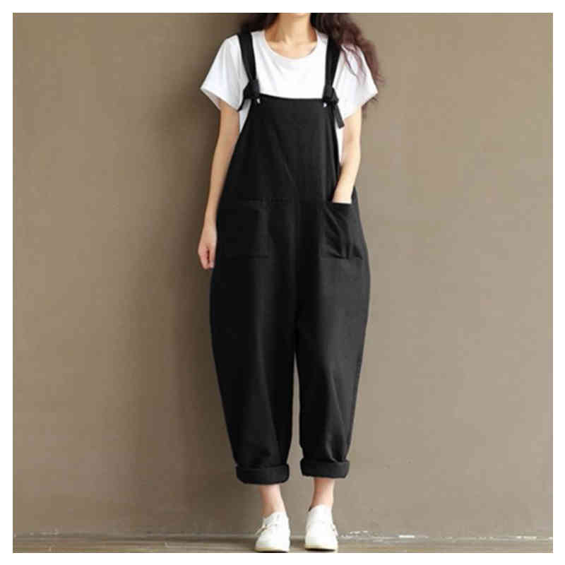 サロペット オーバーオール レディース オールインワン ストラップ ボトムス ポケット付き ノースリーブ ゆったり 春 夏 秋 冬 無地 ワイドパンツ