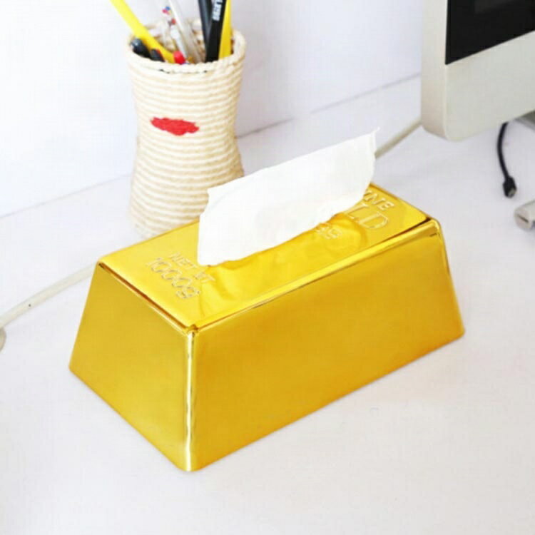 金色 金塊 ティッシュカバー ティッシュボックス グッズ ゴールド ゴールドバー ティッシュボックスケース ティッシュBOX おもしろ ティッシュケース