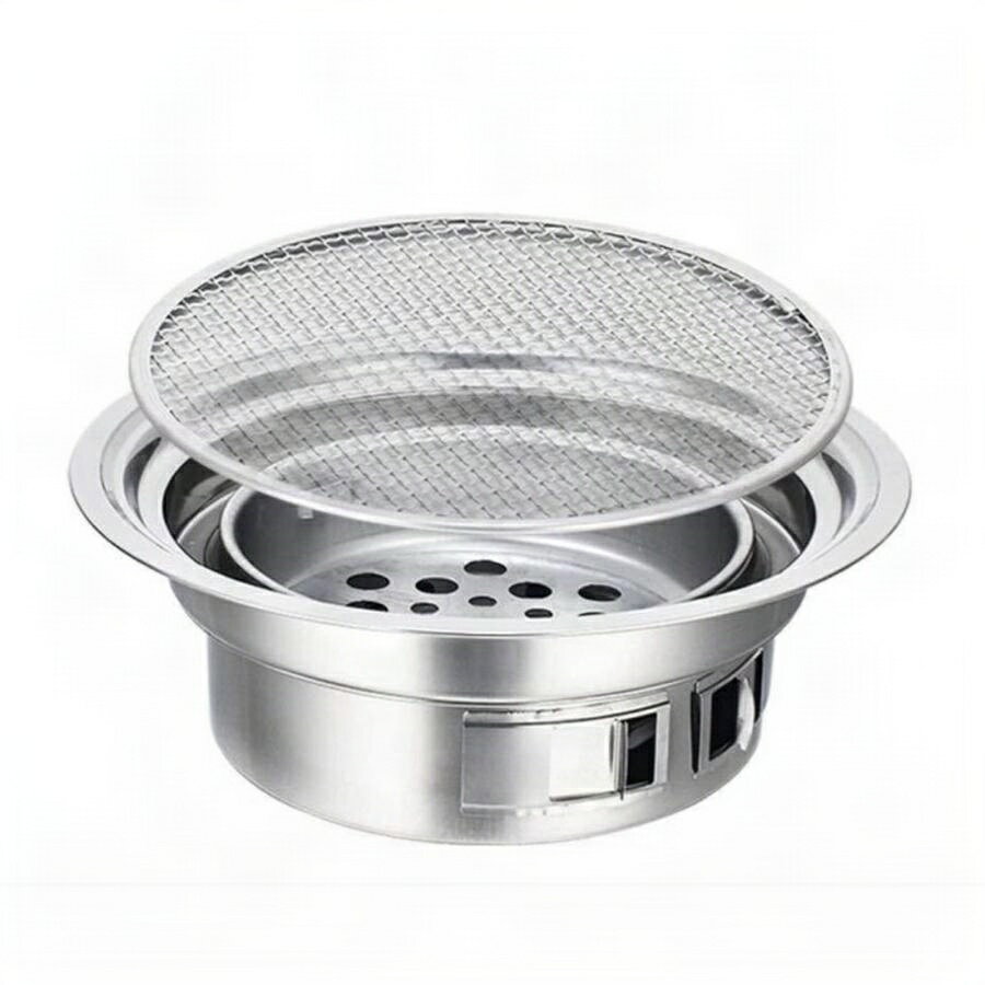 バーベキュー コンロ 焦げ付き防止 炭火コンロピクニック BBQ用 コンロ グリル 焚火台七輪 ステンレス..