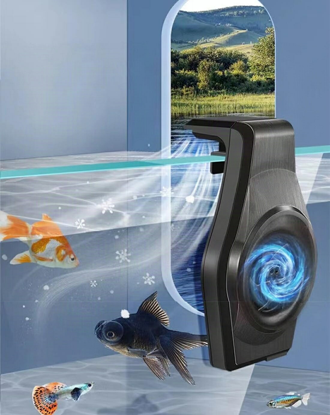 水槽冷却ファン USB式水槽 クーラー ファン 風量調節 クーリングファン 水槽夏高温対策 冷却 ファン ア..