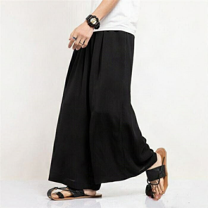 ワイドパンツ メンズ パンツ ガウチョ ゆったり 春夏 ガチョウパンツ ハイウェスト ウェストゴム 着痩せ 大きいサイズ 体型カバー カジュアル 通学 通勤 ファッション 新品