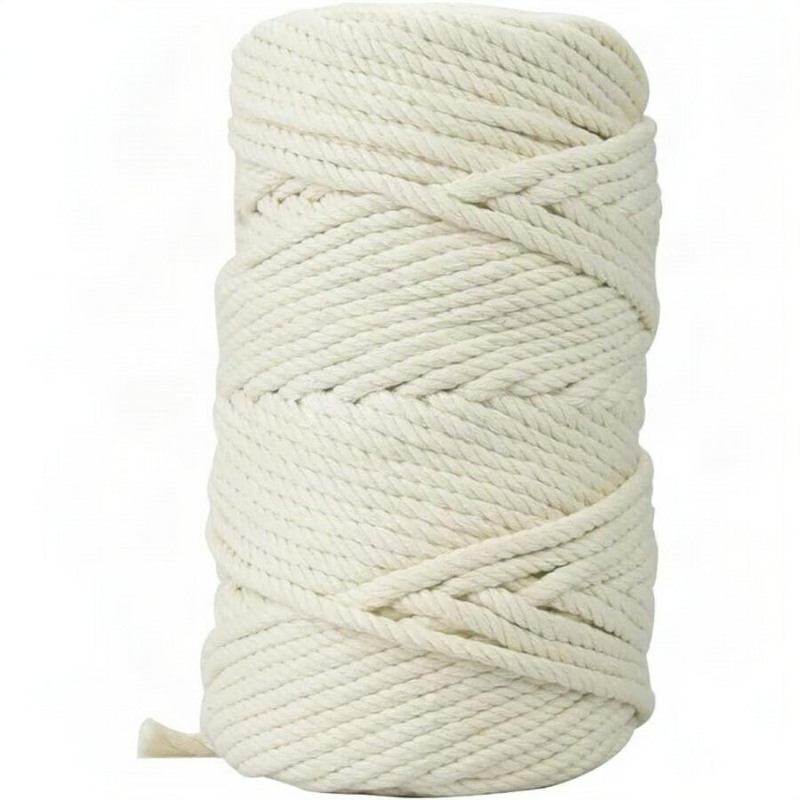 キャットタワーロープ 100m 綿6mm 猫 爪とぎ 補修 家具保護 くずが落ちにくい 無染色 園芸 DIY