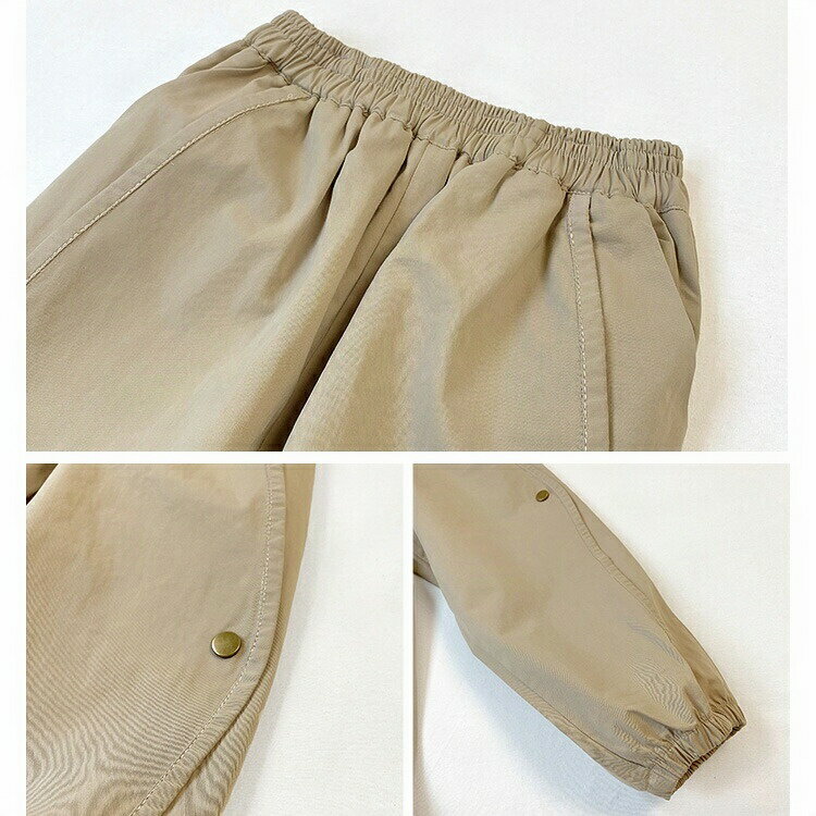 【☆☆ カーゴパンツ コットン ☆☆ 2色】 送料無料 110cm〜160cm 長ズボン キッズ パンツ ジュニア ロング テーパード 男の子 女の子 通学 通園 ウエストゴム 裾ゴム 軽い キャンプ アウトドア 遠足 子供服 小学生 中学生 お洒落 通気性 吸汗性 110 120 130 140 150 160