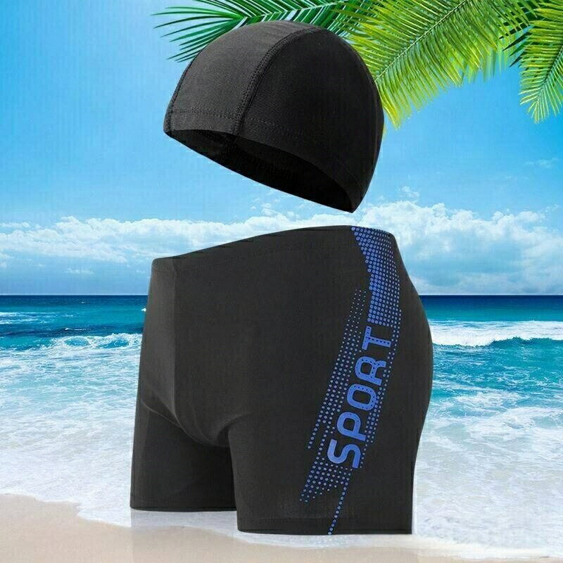 2点セット 競泳水着 メンズ ショットパンツ キャップ付 スイミングパンツ フィットネス スイムパンツ 練習用 競技用 男子 ジム スイミングウェア プレゼント ギフト 送料無料 新生活