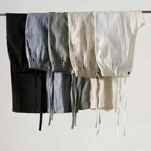 無地 吸湿速乾 長ズボン リネンパンツ 涼しい 綿麻パンツ 綿麻 薄手 リネン テーパードパンツ ワイドパンツ テーパード イージーパンツ カジュアルパンツ 春 夏 秋 リネン ロングパンツ ゆったり ゴムウエスト チノパンツ シェフパンツ 大きいサイズ 父の日ギフト