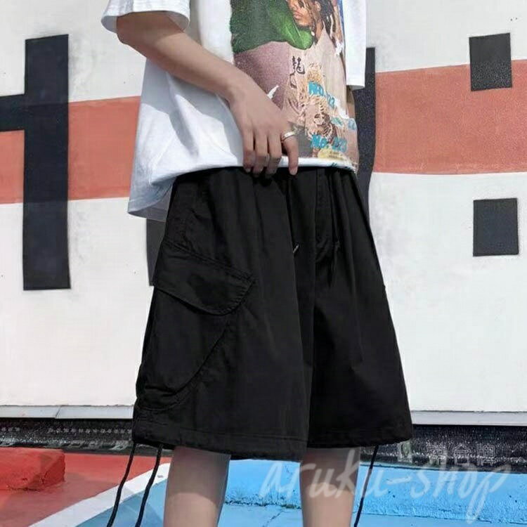 カジュアル ワイド 短パン 薄手 無地 ゆったり 半ズボン ボトムス ミリタリー 通気性 カーゴパンツ ハーフパンツ メンズ