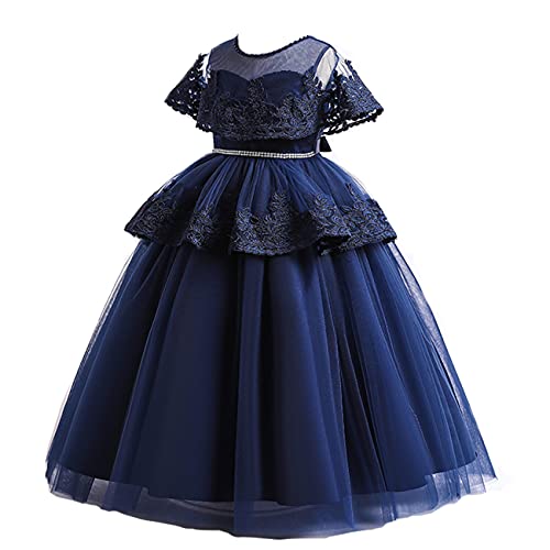 【送料無料】[VIISEN] 子供 ドレス 子どもドレス キッズ ワンピース レース 女の子 フォーマル ドレス 刺繍 ジュニアドレス ピアノ 発表会 演奏会 結婚式 花嫁介添人 110-160CM