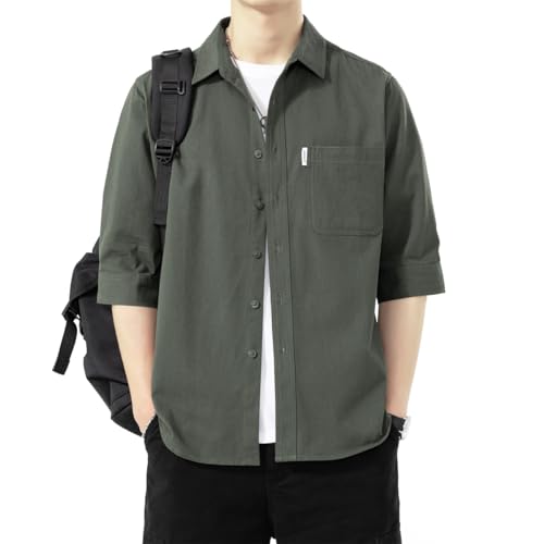 【送料無料】Sukinana 夏服 メンズ 五分袖 シャツ 七分袖 綿100% 吸汗速乾 通気性 かっこいい 人気 快..